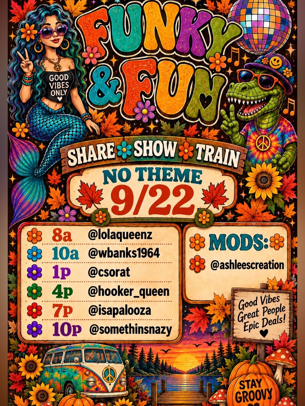 Isapalooza is Live! Come join the Funky & Fun Share Show Train on Tuesdays!